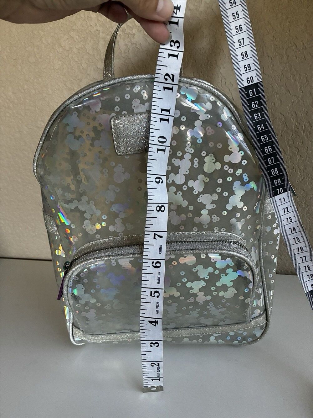 Disney Mickey Mouse confetti Loungefly Clear Bag holographic backpack - Picture 5 of 7